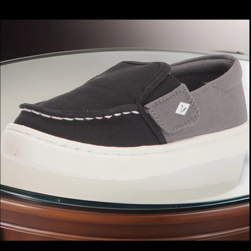 Sperry Salty JR. Moccasin Salt Washed Canvas Upper Comfy Memory Foam 12US Unisex
